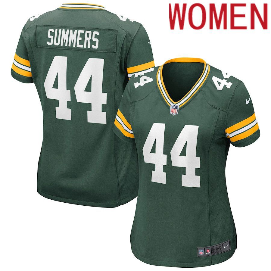 Women Green Bay Packers #44 Ty Summers Nike Green Game NFL Jersey->women nfl jersey->Women Jersey